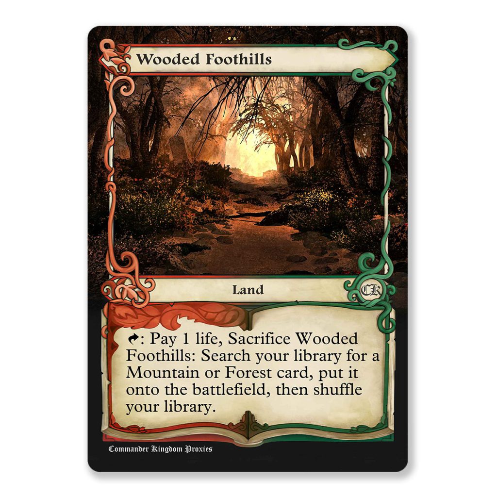 Wooded Foothills Fetch Land Adventure Custom MTG Proxy Card Print MTG